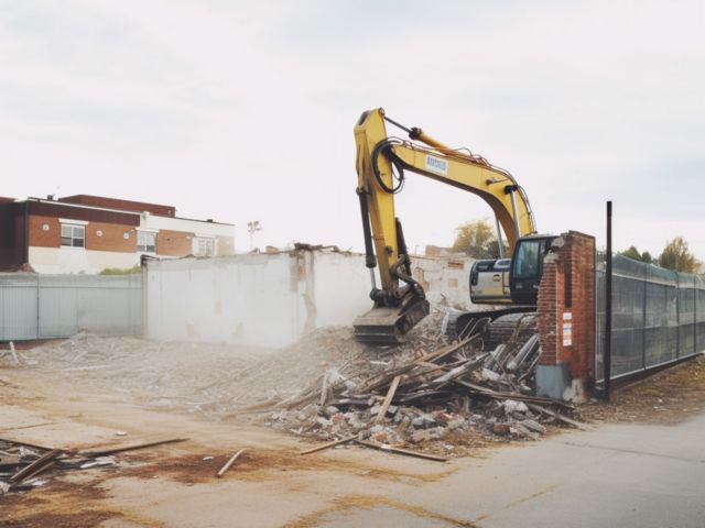 a noisy demolish construction site