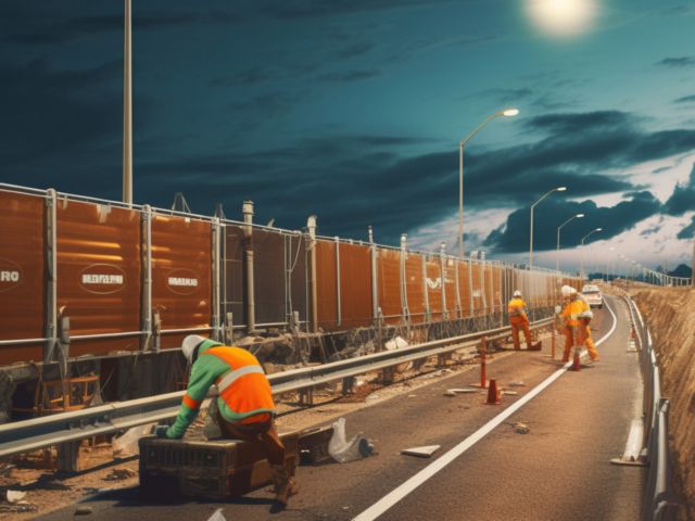 a road construction site that need insulated temporary wall