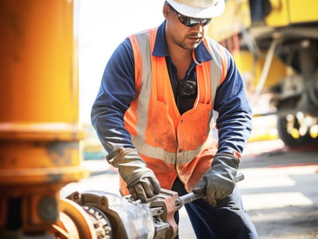 a worker on construction site