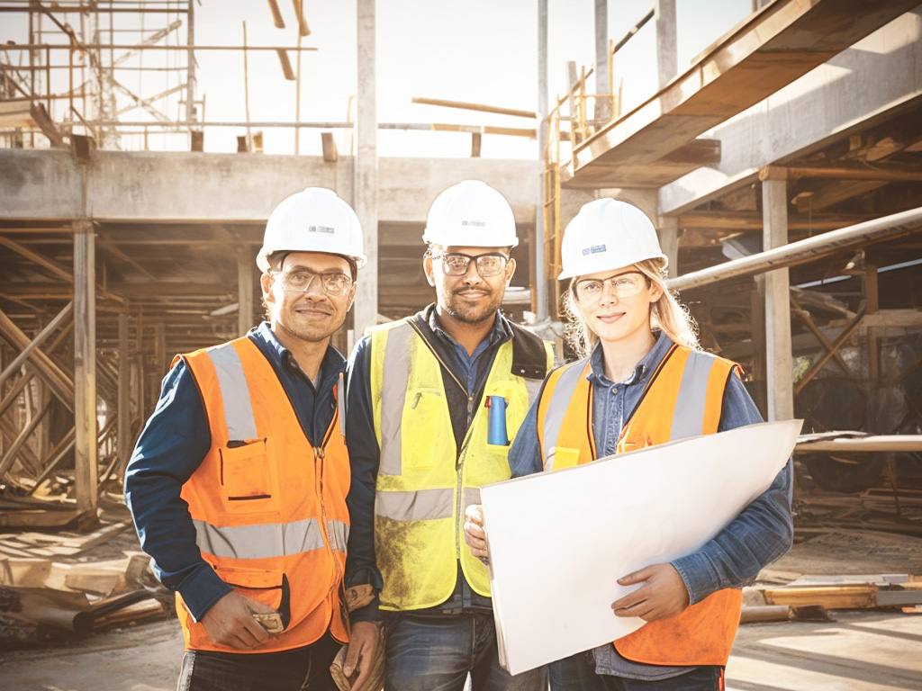 workers in construction site